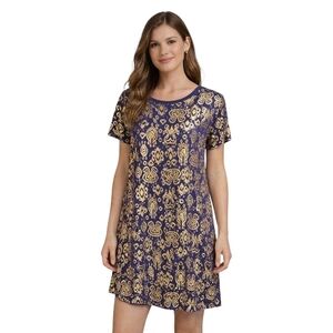 LuLaRoe Navy Blue and Gold High Low Dress Size XXS  NWT